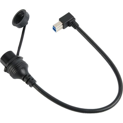 Câble d'extension USB Type B 3.0 mâle-femelle pour impression et données, étanche, coudé à 90°, pour montage sur panneau. (1/5)