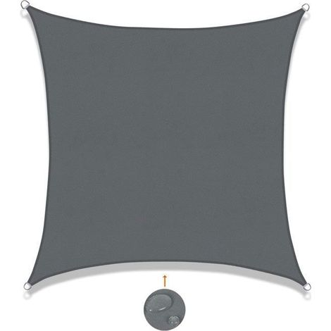 Voile d'ombrage Rectangulaire 4x4m Imperméable Toile Ombrage UV Protection YYV (1/3)