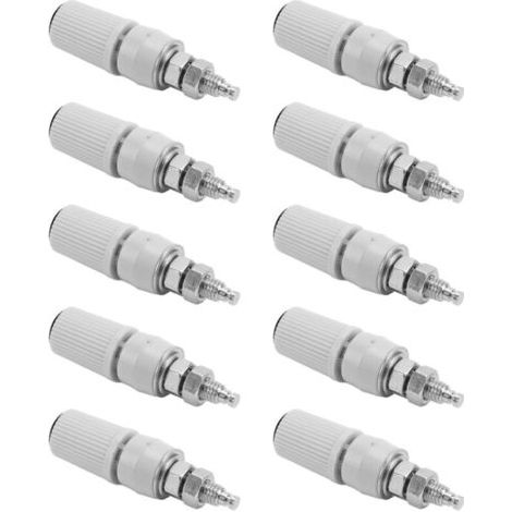 10 pièces Douilles Banane 4mm M5 Femelle en Cuivre Nickelé pour Équipements Électroniques Noires (1/5)