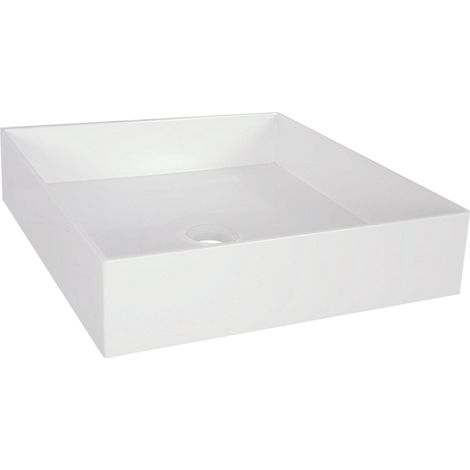 Differnz Jura Vasque Carrée 42X42X10cm Poly blanc
