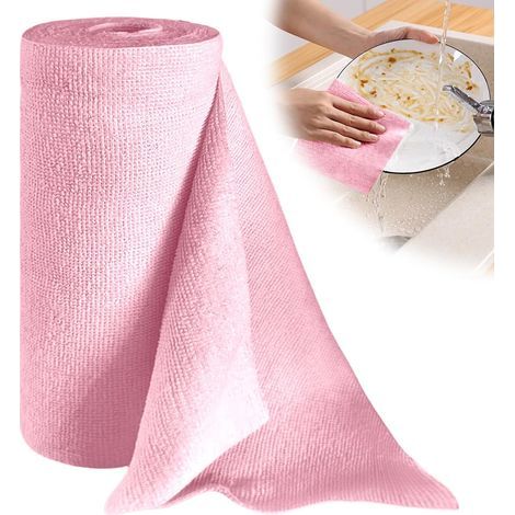 50 pièces de rouleau de chiffon de nettoyage en microfibre, chiffons de nettoyage sur rouleau, chiffons de nettoyage 30x30cm, rouleau de chiffons sans peluche, chiffons détachables, tissus non tissés (1/5)