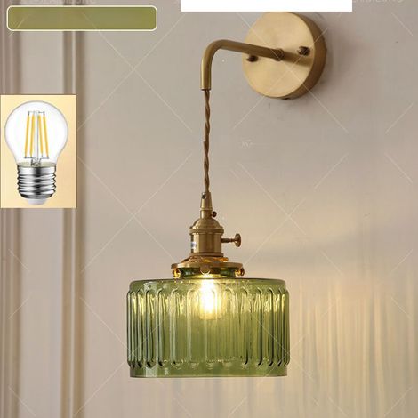Applique murale vintage E27 à chaîne 100CM, éclairage lumière chaude, décoration murale idéale pour chevet et salon (ampoule fournie) (1/5)
