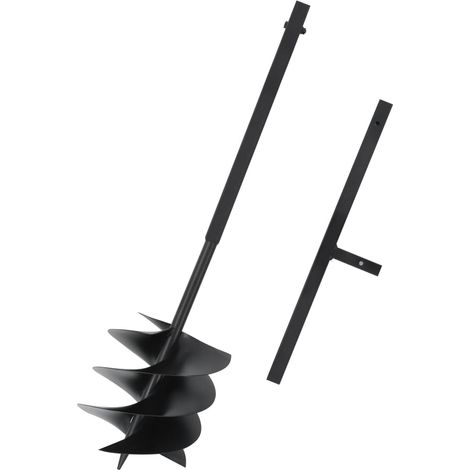 Ground Drill with Handle 250 mm Steel Black vidaXL