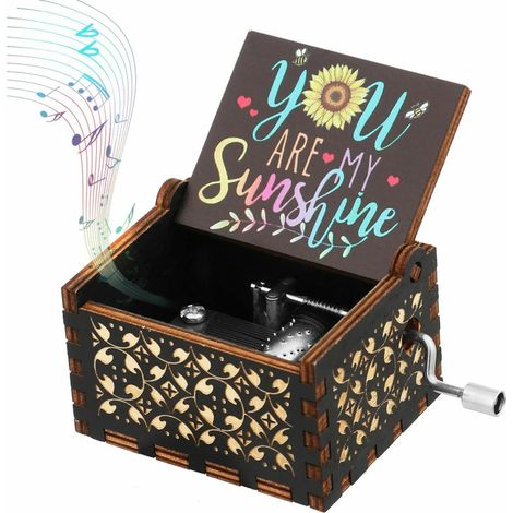 You are My Sunshine Wooden Hand Crank Music Box Classical Musical Boxes Gifts (1/5)