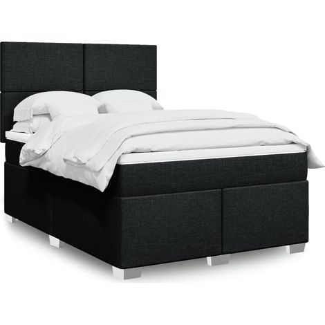 Boxspringbett mit Matratze Schwarz 160x200 cm Stoff