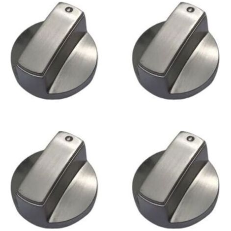 Juego de 4 pomos metálicos universales para cocinas de gas - 6 mm