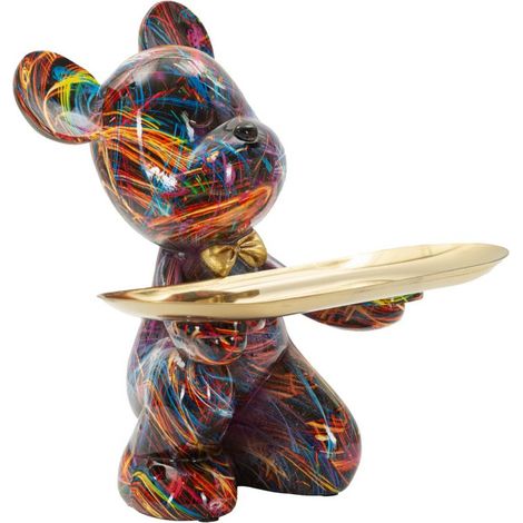 Statuette Ourson & Vide-Poche "Psyco" 22cm Multicolore (1/5)