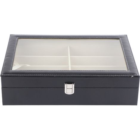 Étagère à Lunettes Transparente 8 Cases, Rangement Grand Espace pour Maison et Magasin de Lunettes