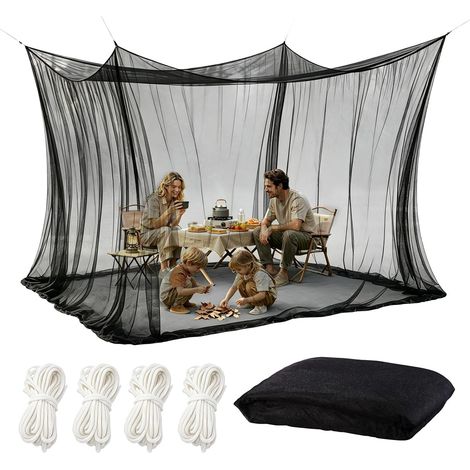 Moustiquaire Extérieur 3x3m, Grande Tonnelle Moustiquaire pour Pergola et Terrasse, Tente Moustiquaire Extérieur Maille Fine pour Jardin et Camping (Black) (1/5)