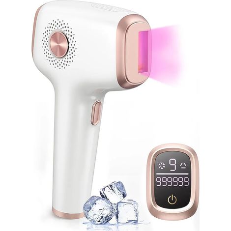 Appareil d'épilation à lumière pulsée indolore, 999 999 impulsions lumineuses, écran tactile, 9 niveaux d'intensité, avec effet rafraîchissant (1/3)