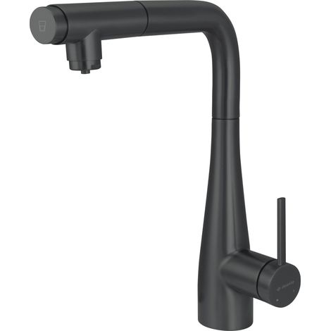 Deante Batterie de cuisine noire mat avec bec rétractable (1/2)