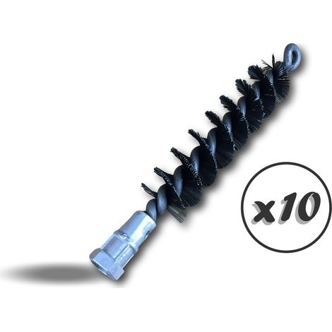 Lot de 10 Brosses à tube acier Ø 30mm Nettoyage brossage Elimination de la rouille décalaminage tuyaux Raccord fileté pour tringle Fil d'acier trempés lisses Kibros 41SCA30x10 (1/5)