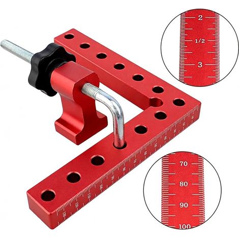 Lot de 3 jauges de hauteur 140mm impérial, serre auxiliaire d'angle droit L 90° pour menuiserie (1/5)