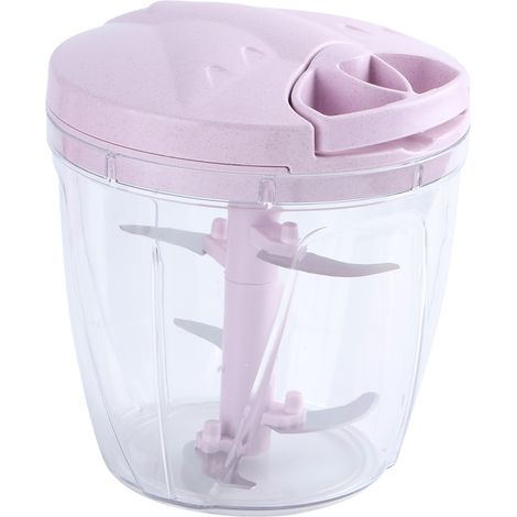 900 ml Multifunktions-Fleischzerkleinerer, handgezogener Fleischwolf, Haushalts-Küchengerät (große Größe, rosa) (1/5)