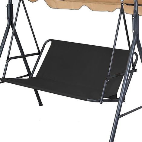 LaBlanc - Gartenschaukel-Abdeckung, Gartenschaukel-Abdeckung aus 600D-Oxford-Gewebe, wasserdichter UV-/Regen-Ersatzbezug für 2- bis 3-Sitzer-Schaukelstuhl, Schwarz, 138 x 50 x 50 cm (1/5)