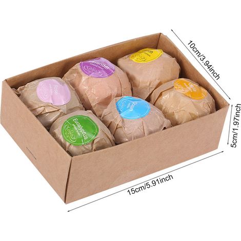 Ensemble de 6 bombes de bain artisanales d'aromathérapie pour la relaxation et l'hydratation. (1/5)