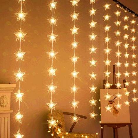 Märchenhafte LED-Lichterkette in Sternform mit Fernbedienung für die Innen- und Außendekoration (Partys, Hochzeiten, Weihnachtsfeiern) (1/5)