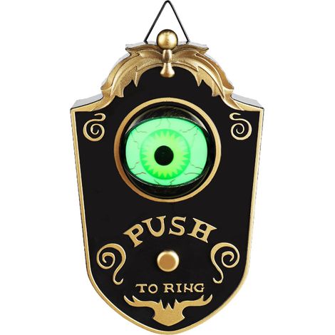 Sonnette d'halloween en Forme de Globe oculaire, Yeux Lumineux avec Sons effrayants, décoration d'halloween pour Porte Accessoire de fête Effrayant, Horloge (1/5)