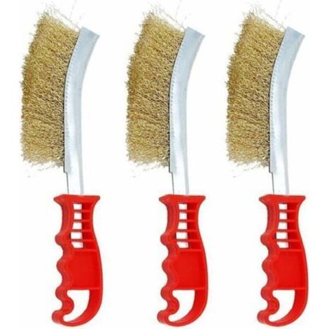 Jeu de Brosses Métalliques, 9 Pièces Brosses Métalliques Manuelles Brosse Antirouille, Brosse en Métal Dur Ensemble de Brosse Métallique en Laiton pour Nettoyage de Soudure et de Rouille (1/3)