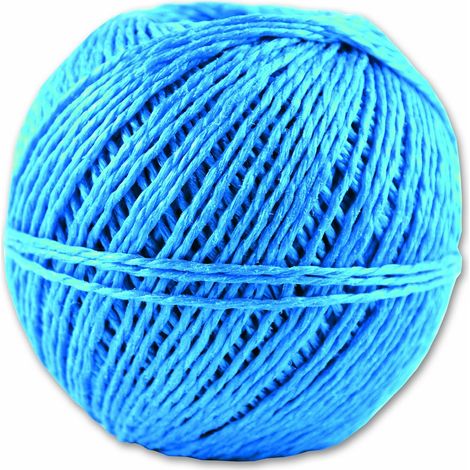 1 Ficelle Polypropylène, Diamètre 1,6 mm, Longueur 90 m, Résistance 39 kg, Bleu, Usage Bricolage