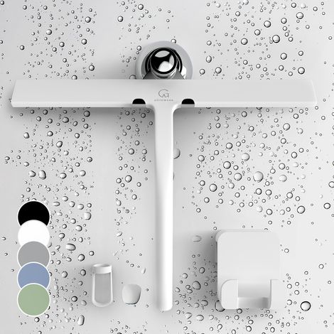 28 cm Duschabzieher – Edelstahlkern – Silikonbeschichtung – Montage ohne Bohren – Ergonomischer, rutschfester Griff (1/5)