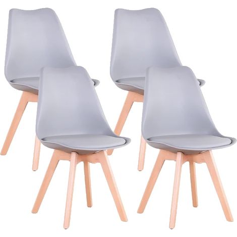 Sedia da pranzo, design moderno, comoda seduta imbottita, 4 pezzi (1/2)