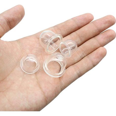 Poire d'amorçage blanche de 19 mm et 22 mm, godet d'huile de carburateur transparent pour tondeuse à gazon, taille-haie, scie à essence, poire d'amorçage pour ventilateur - Lot de 12 (1/4)