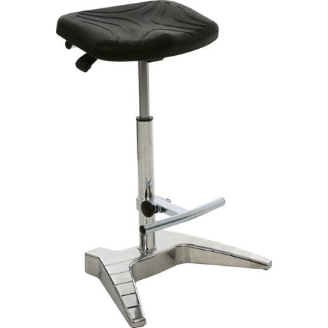 Assis-debout STIER XL avec repose-pieds, hauteur d'assise 700-880 mm, charge admissible 150 kg, assise en PU doux (1/4)