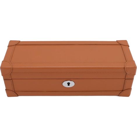 Boîte de Montre à 5 Emplacements, Organisateur de Rangement de Montre en Cuir PU Super Fibre, étui à Bijoux Résistant à la Poussière avec Coussins Doux, Vitrine Légère de Voyage et de Maison (1/5)
