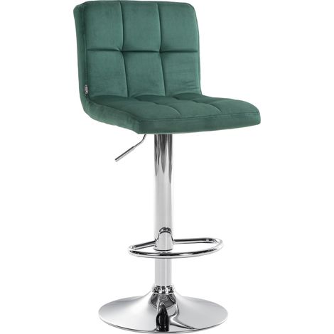 Sgabello da Bar Peru Velluto verde cromo (1/5)