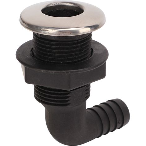 Coude de sortie marin 3/4 po, raccord de tuyau de coque en nylon, accessoires de quincaillerie marine, noir (1/5)