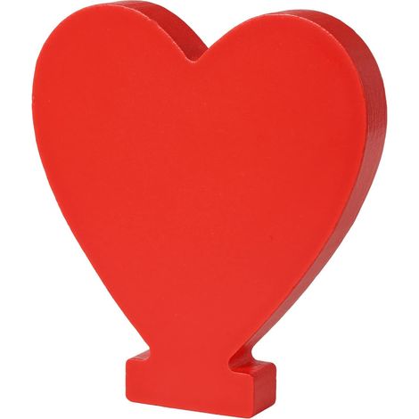 10 cm stehende Holzbuchstaben, helle natürliche Holzbuchstaben, Holzbuchstaben für Bastelarbeiten, fertige Holzdekorationen, Heimwanddekoration, DIY-Projekte (Herz, rot)