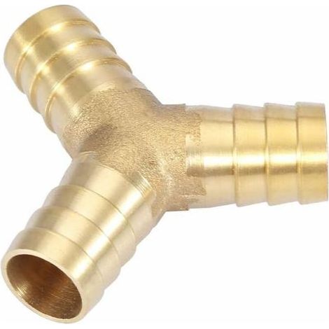 Tuyau en laiton barbelé, tuyau en laiton de type Y à 3 voies, raccord adaptateur de raccord barbelé pour tuyaux d'eau/pétrole/gaz/air (12 mm 1 pièce) (1/4)