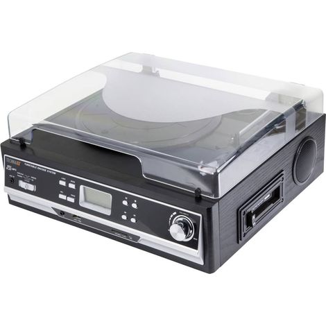 Platine vinyle Bluetooth TX-22+ – Enregistrement USB et SD jusqu'à 32 Go – Haut-parleurs intégrés – Entraînement par courroie – Technaxx (1/4)