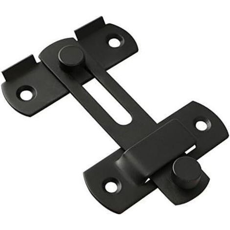 Black 90 Degree Flip Door Lock Barn Right Angle Lock Curved Sliding Lock Shutter Latch Door Latch Swing Gate Bolt with Screws for Door, Window, Closet (1/5)