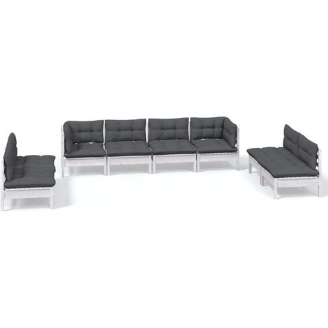 Maison Exclusive - Set Salotto da Giardino con Cuscini 8 pz Legno Massello di Pino (1/5)