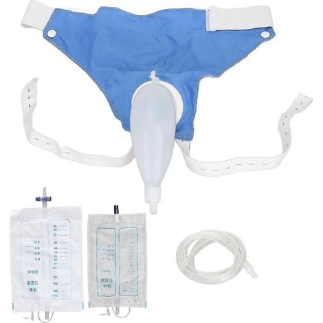 Poche à urine portable avec cathéter urinaire, 1000 ml ou 2000 ml, adaptée aux hommes, aux personnes âgées souffrant d'incontinence urinaire et aux patients alités. (1/4)