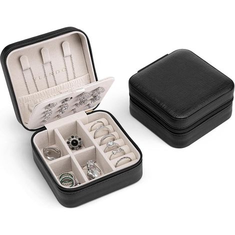 Schmuckaufbewahrung Schmuckbox Etui Leder Ohrringe Schwarz ohrring (1/5)
