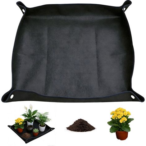 Tapis de Rempotage, 100 x 100 Grand Accessoire de Plantation Pliable Tapis de Jardinage Imperméable Convient pour le Rempotage, la Propagation des Semis, le Remplacement du sol et Taille (1/5)