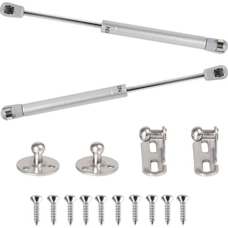 2pcs Ressort à Gaz 100N Vérins à Gaz Hydraulique Bras Pneumatique pour Levage Amortisseur à Gaz 90 Degres avec Vis Charnière Porte Placard pour Ouverture Douce Armoire Meuble Cuisine - 265mm