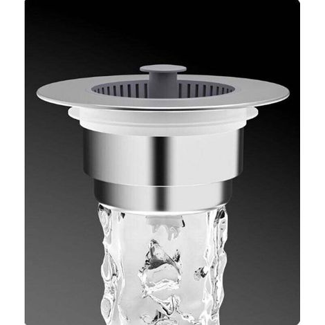 2 filtres d'évier, bouchons de vidange d'évier de cuisine en acier inoxydable pour évier de contrôle excentrique, anti - blocage vidange rapide (diamètre extérieur 10.8cm diamètre intéri (1/4)