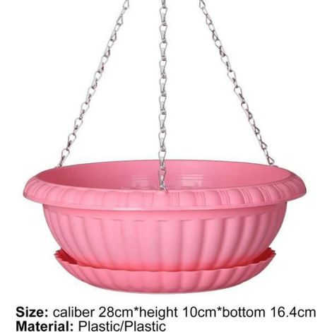 Pot De Fleurs Suspendu - Plastique - Design Triangulaire Avec Réservoir D Eau Detachable - Pour Balcon Jardin Bureau - 1 Unite (1/4)
