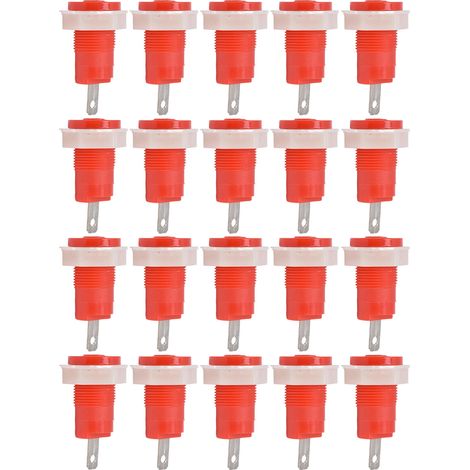 20x Borne Banane Douille 4mm 402 1kV 32A Rouge – Connecteur de Liaison Laiton Soudure, Borne de Terre, Adaptateur de Poste (1/5)