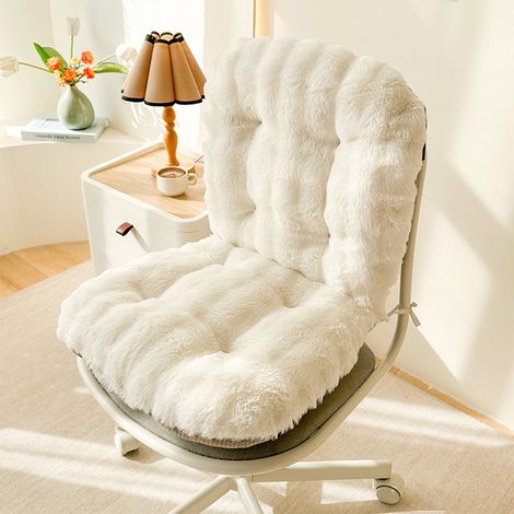 Coussin De Chaise - 80 X 45 Cm - Tissu Plush - Avec Sangles Réglables - Pour Siège De Bureau Maison Chambre Étudiante (1/5)