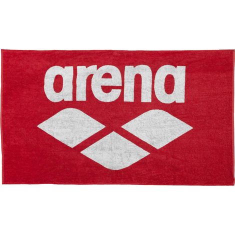 Unbekannt Arena Pool Soft - Telo per piscina in cotone, unisex, adulti, 150 x 90 cm, colore rosso e bianco (1/3)