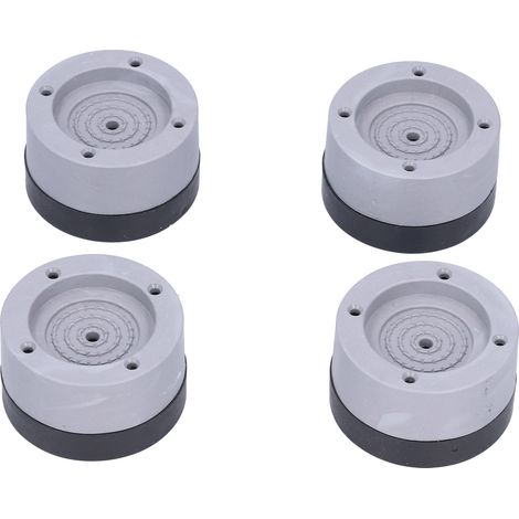 Lot de 4 patins anti-vibrations en caoutchouc, universels, pour machine à laver, réduisant le bruit, 4 cm, gris (1/5)