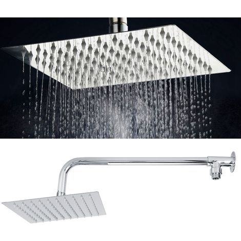 Cabezal de ducha de lluvia de 8 pulgadas con rosca de pared de acero inoxidable G1/2in, cabezal de ducha con rociador superior, accesorios de baño, juego de cabezales de ducha (1/5)