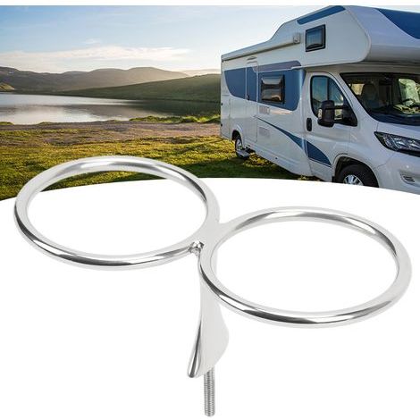 Porte-gobelets double anneau en acier inoxydable pour bateaux, yachts et camping-cars (1/5)
