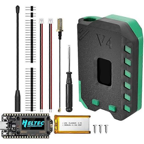 Carte de développement WiFi LoRa 32 V4-R8 ESP32-S3R8 SX1262 avec écran OLED 0,96 pouce, nœud WiFi BLE LoRa, boîtier inclus, compatible batterie, Meshtastic (1/5)