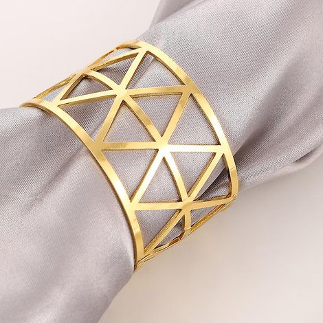 Ronds de serviette en métal en forme de feuille pour la décoration de table lors d'un dîner de mariage - Lot de 6 (1/5)